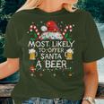 Most Likely To Offer Santa A Beer Christmas Drinking Women T-shirt Gifts for Her