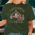 Nativity Happy Birthday Jesus Christmas Nativity Christian Women T-shirt Gifts for Her