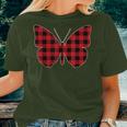 Red Buffalo Plaid Butterfly Matching Family Christmas Women T-shirt Gifts for Her