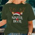 Sister Deer Family Matching Christmas Reindeer Party Women T-shirt Gifts for Her