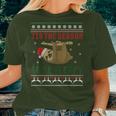 Tis The Season To Be Sleepy Cute Sloth Christmas Ugly Women T-shirt Gifts for Her