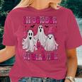 In October We Wear Pink Breast Cancer Ghost Halloween Women T-shirt Gifts for Her