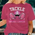 Tackle Breast Cancer Awareness Football Pink Ribbon Women T-shirt Gifts for Her