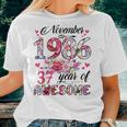 37 Year Old Made In November 1986 Floral 37Th Birthday Women T-shirt Gifts for Her
