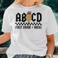 Abcd First Grade Rocks Back To School Teacher Lighting Bolt Women T-shirt Gifts for Her