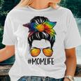 Basketball Mom Life Tie Dye Messy Bun Hair Women Women T-shirt Gifts for Her