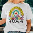 Bilingual Teacher Rainbow Dual Language Crew Maestra Spanish Women T-shirt Gifts for Her