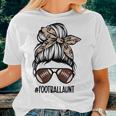 Bleached Football Aunt Messy Bun Football Lover Game Day Women T-shirt Gifts for Her