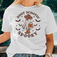 Boot Scoot Spooky Groovy Halloween Western Cowhide Women T-shirt Gifts for Her