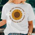 Be The Change Retro Sunflower Women T-shirt Gifts for Her