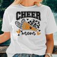 Cheer Mom Biggest Fan Cheerleader Black And Orange Pom Pom Women T-shirt Gifts for Her