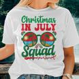 Christmas In July Squad Retro Sunglass Palm Tree Summer Xmas Women T-shirt Crewneck Short Sleeve Graphic Gifts for Her