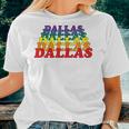 Dallas City Gay Pride Rainbow Word Women T-shirt Gifts for Her