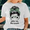 Dibs On The Coach Soccer Saying Soccer Mom Messy Bun Women T-shirt Gifts for Her