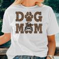 Dog Mom Leopard Messy Bun Dogs Lover Women T-shirt Gifts for Her