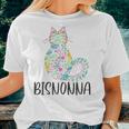 Floral Cat Bisnonna Italian Great Grandma White Women T-shirt Gifts for Her