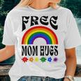 Free Mom Hugs Gay Pride Lgbt Retro Rainbow Flower Hippie Women T-shirt Gifts for Her