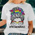 Free Mom Hugs Messy Bun Lgbt Pride Rainbow Women T-shirt Gifts for Her