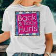 Funny Back Body Hurts Quote Workout Gym Top Leopard Women T-shirt Gifts for Her