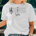 Music Notes Shh Quarter Fermata Teacher Women T-shirt Gifts for Her