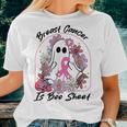 Groovy Breast Cancer Is Boo Sheet Ghost Halloween Women T-shirt Gifts for Her
