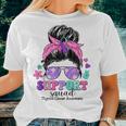 Groovy Support Squad Messy Bun Thyroid Cancer Awareness Women T-shirt Gifts for Her