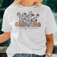 Growing A Tiny Human Floral Flowers Women T-shirt Gifts for Her