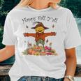 Happy Fall Yall Scarecrow Pumpkin Thanksgiving Halloween Women T-shirt Gifts for Her