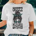 Hysterectomy Recovery Products Uterus Messy Bun Leopard Women T-shirt Gifts for Her