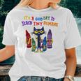 Its A Good Day To Teach Tiny Humans Pre K Teacher Funny Cat Women T-shirt Gifts for Her