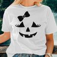 Jack O Lantern Eyelashes Pumpkin Face Halloween Girls Women T-shirt Gifts for Her
