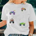 Kids 4 Year Old Monster Truck Birthday Party - Boy Or Girl Women T-shirt Short Sleeve Graphic Gifts for Her