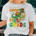 Kids Im Ready To Crush First Grade Back To School Dinosaur Women T-shirt Gifts for Her