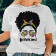 Be Kind Autism Awareness Messy Bun Girl Afro Woman Women T-shirt Gifts for Her