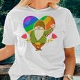 Lgbt Pride Nordic Gnome Rainbow Flag Heart Garden Gnome Women T-shirt Gifts for Her