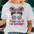 Little Miss 7Th Birthday Donut Girls Birthday 7 Years Old Women T-shirt Gifts for Her