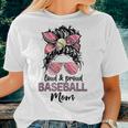 Loud And Proud Baseball Mom Life Messy Bun Leopard Women T-shirt Gifts for Her