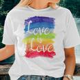 Love Is Love Rainbow Gay Lesbian Pride Watercolors Women T-shirt Gifts for Her