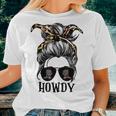 Messy Bun Hat Howdy Rodeo Western Country Southern Cowgirl Women T-shirt Gifts for Her