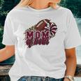 Mom Of Both Football And Cheer Leopard Maroon Women T-shirt Gifts for Her