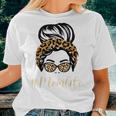 Mom Life Mama Leopard Pattern Glasses Women T-shirt Gifts for Her