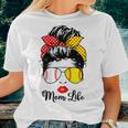 Mom Life Softball Baseball Bandana Messy Bun Women T-shirt Gifts for Her