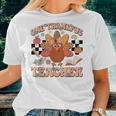 One Thankful Teacher Thanksgiving Retro Groovy Fall Teachers Women T-shirt Gifts for Her