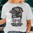 Hispanic Heritage Month Latino Countries Messy Bun Women T-shirt Gifts for Her