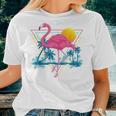 Pink Flamingo Beach Summer Vibes Palm Trees Tropical Summer Women T-shirt Gifts for Her