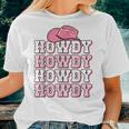Pink Howdy Cow Print Western Country Cowgirl Texas Rodeo Women T-shirt Short Sleeve Graphic Gifts for Her