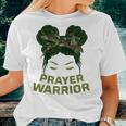 Prayer Warrior Ns Girls Camo Faith God Jesus Christian Faith Women T-shirt Gifts for Her