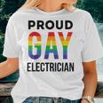 Proud Gay Electrician Rainbow Lgbtq Women T-shirt Gifts for Her