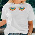 Rainbow Boobs Lgbtq Feminist Gay Lesbian Pride Bra Heart Women T-shirt Gifts for Her