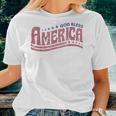 Retro Funny 4Th Of July God Bless America Independence Day Women T-shirt Crewneck Short Sleeve Graphic Gifts for Her